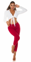 Pantaloni Sexy cu talie inalta dantela detail