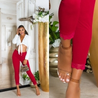 Pantaloni Sexy cu talie inalta dantela detail