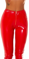 Pantaloni sexy cu talie inalta Latex look fermoar