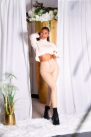 Pantaloni Sexy cu talie inalta piele ecologica fermoar