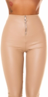 Pantaloni Sexy cu talie inalta piele ecologica fermoar