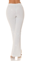 Pantaloni sexy evazati cu talie inalta sclipici