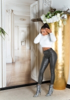 Pantaloni Sexy piele ecologica talie inalta