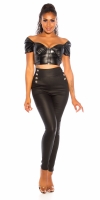 Pantaloni Sexy talie inalta cu big nasturi