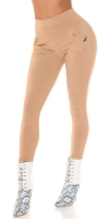 Pantaloni skinny talie inalta Sexy cu auriu fermoar
