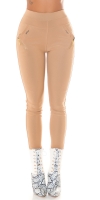 Pantaloni skinny talie inalta Sexy cu auriu fermoar