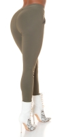 Pantaloni skinny talie inalta Sexy cu auriu fermoar
