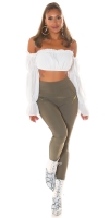 Pantaloni skinny talie inalta Sexy cu auriu fermoar