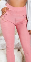 Pantaloni skinny talie inalta Sexy cu auriu fermoar