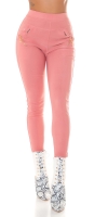 Pantaloni skinny talie inalta Sexy cu auriu fermoar