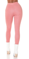 Pantaloni skinny talie inalta Sexy cu auriu fermoar