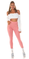 Pantaloni skinny talie inalta Sexy cu auriu fermoar