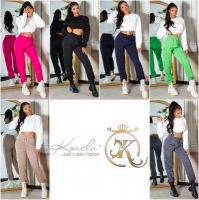 Pantaloni sport la moda cu talie inalta