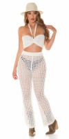 Pantaloni Topuri cu buricul gol Sexy Set in model crosetat look +