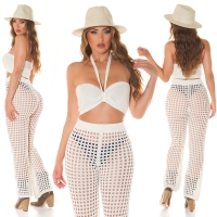 Pantaloni Topuri cu buricul gol Sexy Set in model crosetat look +