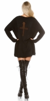 Pulover la moda supradimensionat cu plasa Cross