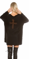 Pulover la moda supradimensionat cu plasa Cross