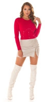 Pulover Sexy cu model colorat sclipici tinte