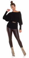 Pulover Sexy Fitted cu decorative catarama