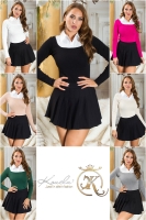 Pulover Sexy tricot cu guler detail