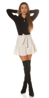 Pulover Sexy tricot cu guler si fundita detail