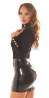 Pulover Sexy tricot cu incretituri & auriu detaliu