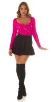 Pulover Sexy tricot cu sclipici detaliu