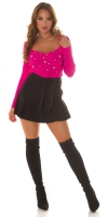 Pulover Sexy tricot cu sclipici detaliu