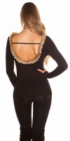 Pulovere SexyBack fashion tricot fin cu fake fell
