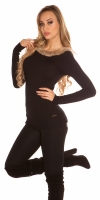Pulovere SexyBack fashion tricot fin cu fake fell