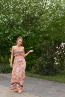 Rochie lunga la moda Boho-look
