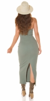 Rochie lunga sexy Basic umeri goi cu crapatura