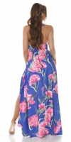 Rochie lunga sexy cu imprimeu floral & Slit