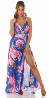 Rochie lunga sexy cu imprimeu floral & Slit