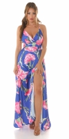 Rochie lunga sexy cu imprimeu floral & Slit