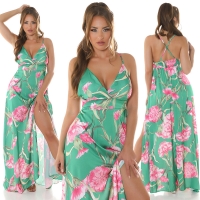 Rochie lunga sexy cu imprimeu floral & Slit