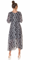Rochie lunga sexy cu imprimeu si curea care se leaga