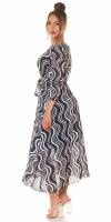 Rochie lunga sexy cu imprimeu si curea care se leaga