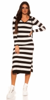 Rochie lunga sexy din tricot cu gluga