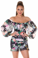 Rochie mini sexy Boho cu flori