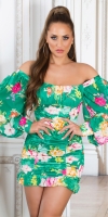 Rochie mini sexy Boho cu flori