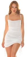 Rochie mini sexy cu fronseuri dantela detail