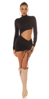 Rochie mini sexy cu fronseuri decupaje
