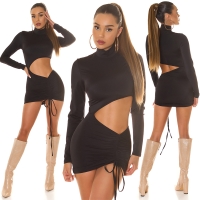 Rochie mini sexy cu fronseuri decupaje