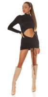 Rochie mini sexy cu fronseuri decupaje