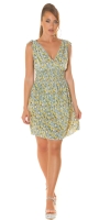 Rochie mini Sexy de vara cu fronseuri talie & decolteu in v