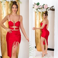 Rochie mini Sexy decupaje cu fronseuri ring detail