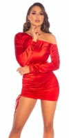 Rochie mini sexy Satin-Look cu umar gol