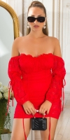 Rochie mini sexy umerii goi dantela