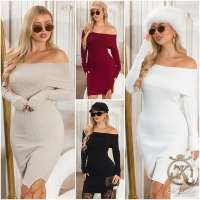 Rochie mini Sexy umerii goi tricot